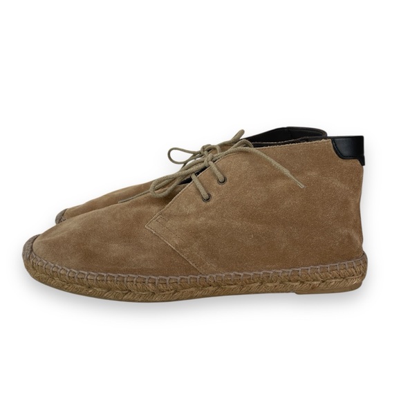 SAINT LAURENT Men's Tan Suede Ankle Espadrille Boot - Picture 1 of 11